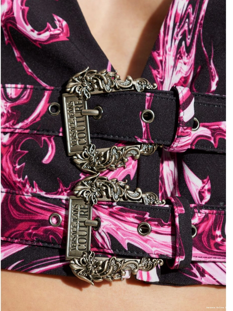 Cheap jacket Versace cropped Couture baroque-print Jeans Women 0701
